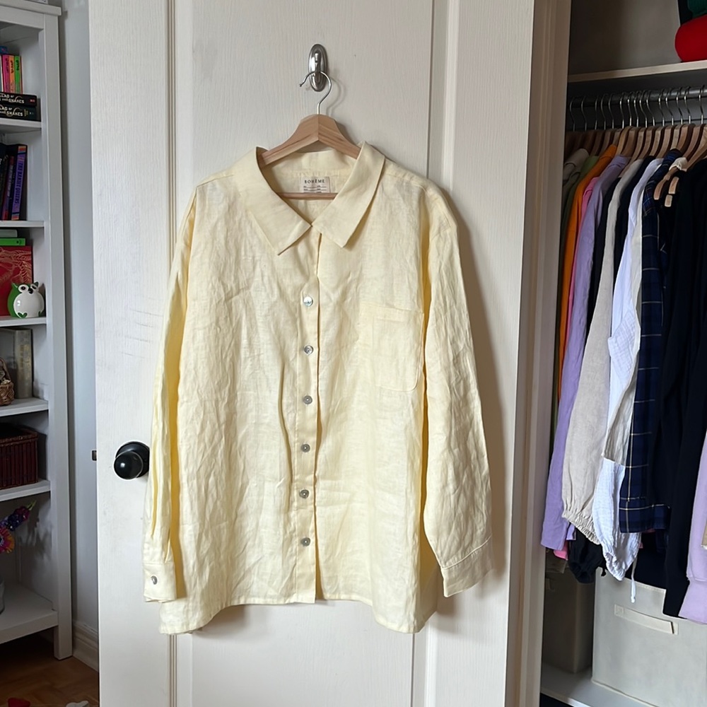 Boheme Oxford Shirt in Butter XL